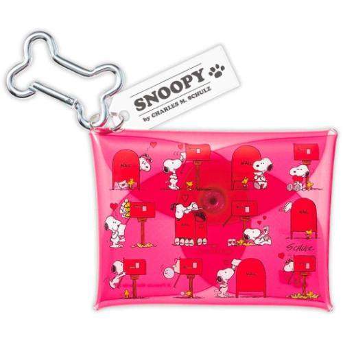 スヌーピー グッズ クリアポーチ キャラクター カラビナ付きマルチケース Happiness is Red POST
