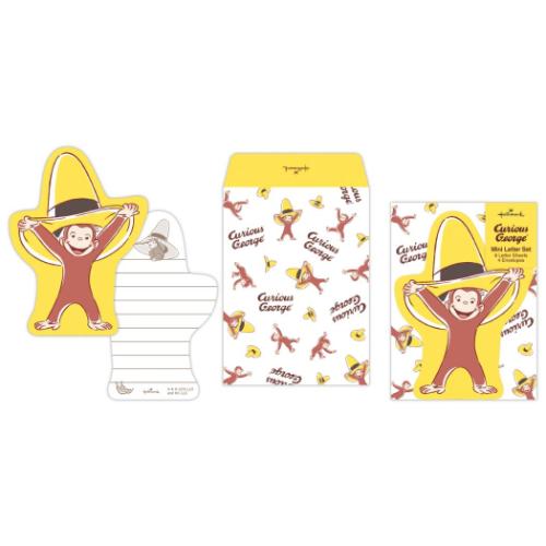 ミニレターセット 手紙セット Curious George おさるのジョージ ダイカット 日本ホールマーク 多目的 絵本キャラクター