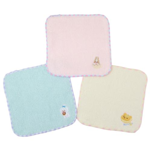 ハンドタオル ミニタオル3枚組 カフェアニマルシリーズ ニシオ 新入学 入園新学期準備雑貨