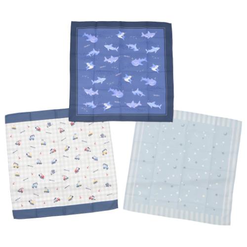 ランチーフ ランチクロス3枚組 サメ 新入学 ニシオ 入園新学期準備雑貨