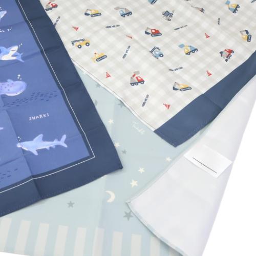 ランチーフ ランチクロス3枚組 サメ 新入学 ニシオ 入園新学期準備雑貨