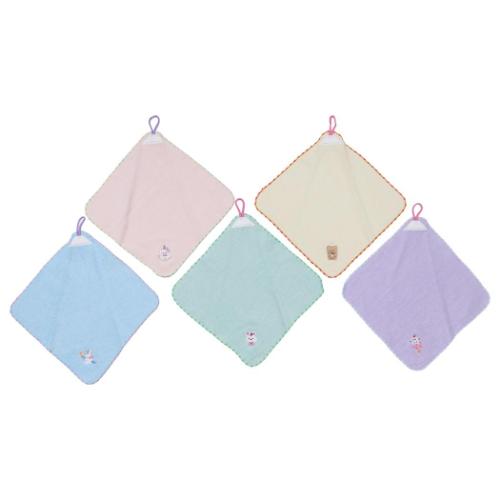 ループタオル パイルループ付きタオル 5枚組 女児柄 新入学 ニシオ