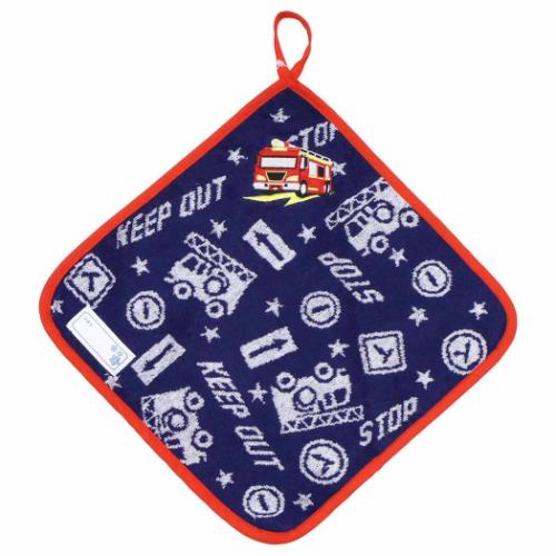 ループタオル ふんわり甘撚りループ付タオル 消防車 新入学 ニシオ 入園新学期準備雑貨