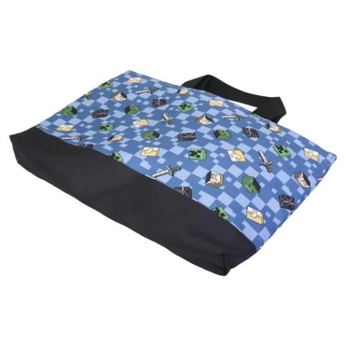 お稽古かばん レッスンバッグ Minecraft マインクラフト ブルー 新入学 ニシオ 新学期準備雑貨