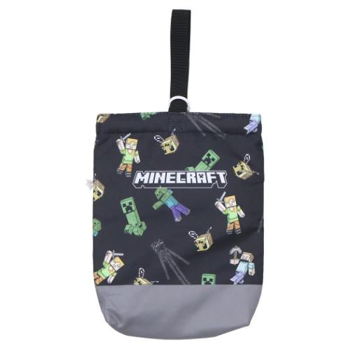 マインクラフト 体育館靴入れ シューズケース ブラック 新入学 Minecraft ニシオ