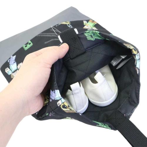 マインクラフト 体育館靴入れ シューズケース ブラック 新入学 Minecraft ニシオ