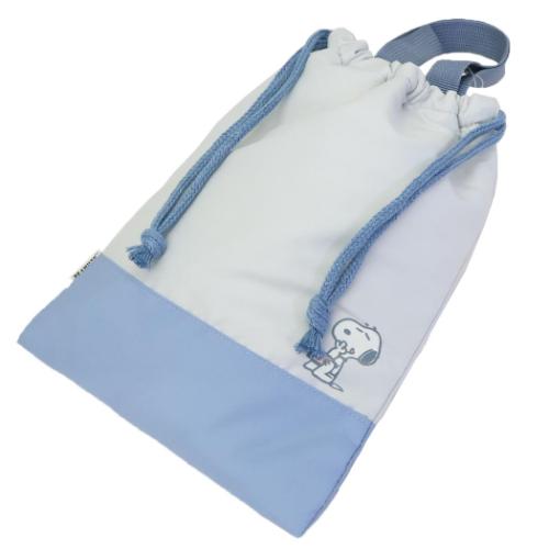スヌーピー シューズバッグ シューズケース ブルー 新入学 ピーナッツ ニシオ