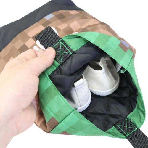 シューズバッグ シールデコシューズケース Minecraft マインクラフト 新入学 ニシオ