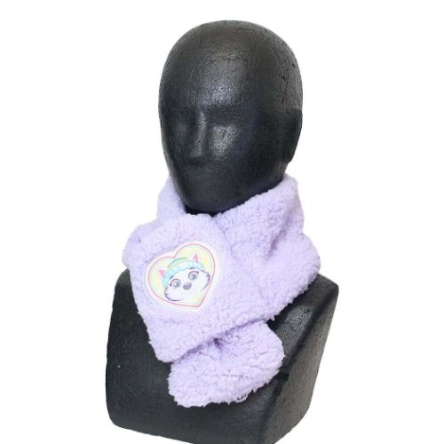 ウォーマー雑貨 パウパトロール マフラー ラベンダー ワンポイント ニシオ 防寒対策 キッズ 子ども