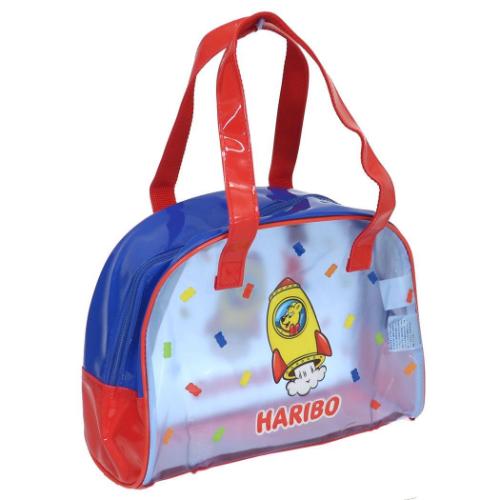 プールバッグ ボストンビーチバッグ HARIBO ブルー お菓子パッケージ ニシオ 海プール サマーレジャー用品