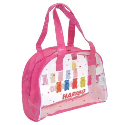 ボストンビーチバッグ プールバッグ HARIBO ピンク ニシオ お菓子パッケージ 海プール サマーレジャー用品 キャラクター
