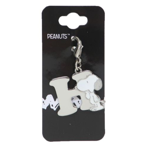 PEANUTS スヌーピー グッズ ファスナーマスコット ピーナッツ イニシャルN チャムコレ PEANUTS SNOOPY ホワイト/シルバー 6点
