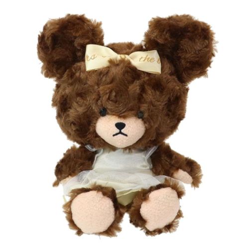 くまのがっこう チュール、メッシュの透け感 ぬいぐるみ ロゴリボンローズボア S リボンとテープ