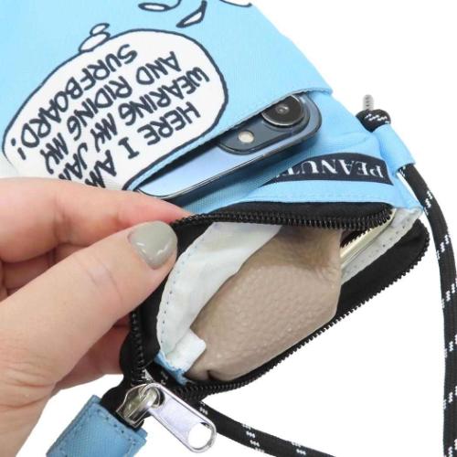 スヌーピー ファスナーサコッシュ ピーナッツ ショルダーバッグ キャラクター PopUp サーフ