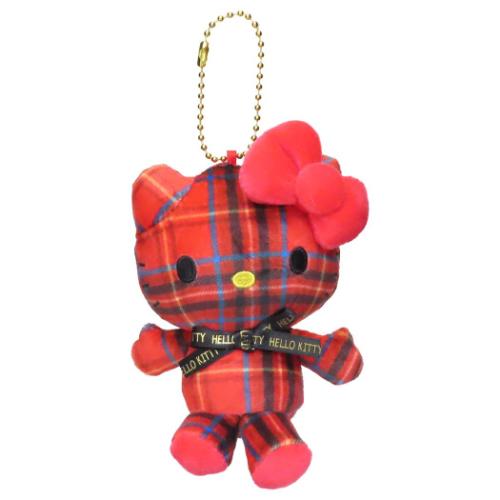 ハローキティ タータンチェック ぬいぐるみ ボールチェーン マスコット サンリオ ハローキティ サンリオ キャラクター マスコット ミニぬいぐるみ