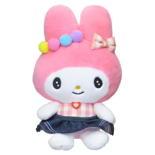 マイメロディ キャラクター ぬいぐるみ プラッシュドールS ギンガムデニム 爆買