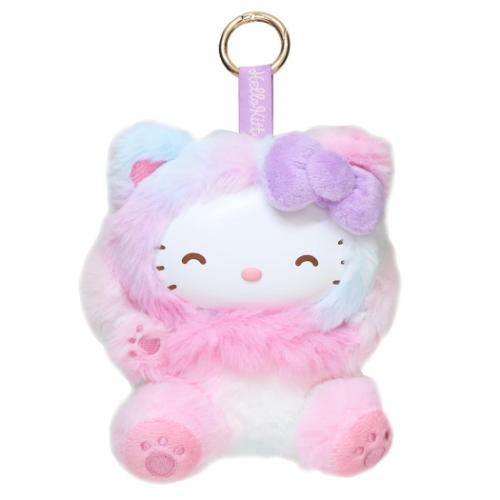 ハローキティ グッズ マスコット キャラクター 丸カラビナマスコット ファインフェイスキャット レインボー 爆買