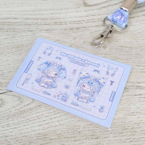 カードホルダー 幅広ネックストラップ マイメロディ＆クロミ サンリオ MU DOLLY MIX BL ナカジマ