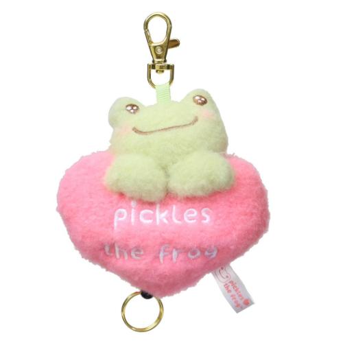 かえるのピクルス キャラクター リール付きキーホルダー ぬいぐるみ