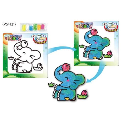 知育玩具 マジックねんど ぞう ノブカンパニー ぬり絵 マジック粘土