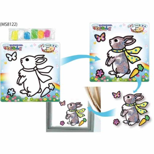知育玩具 マジックねんど ウサギ ノブカンパニー ぬり絵 マジック粘土