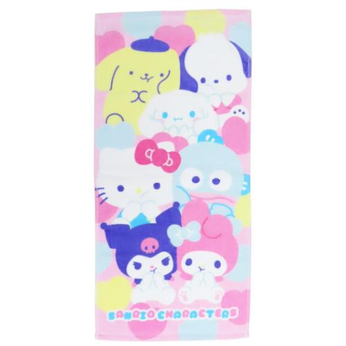 フェイスタオル サンリオキャラクターズ プリントロングタオル サンリオ ぷにきゅきゅ