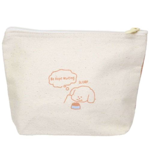 コスメポーチ POUCH マチ有り キャンバスポーチ おあずけ？ オクタニ 小物入れ 化粧ポーチ