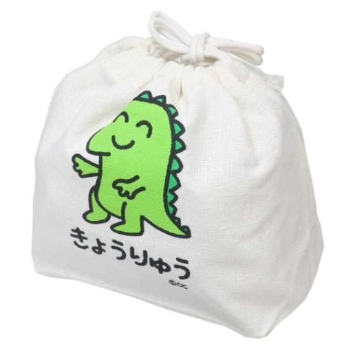 おえかきさん マチ付ききんちゃくポーチ 巾着袋 おもしろ雑貨 きょうりゅうさん グリーン 新入学 オクタニ