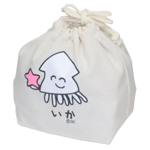 おえかきさん おもしろ雑貨 巾着袋 キンチャク いかさん グッズ