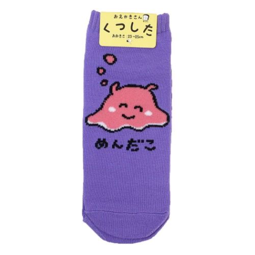 おえかきさん かわいい 女性用靴下 レディースアンクルソックス めんだこさん