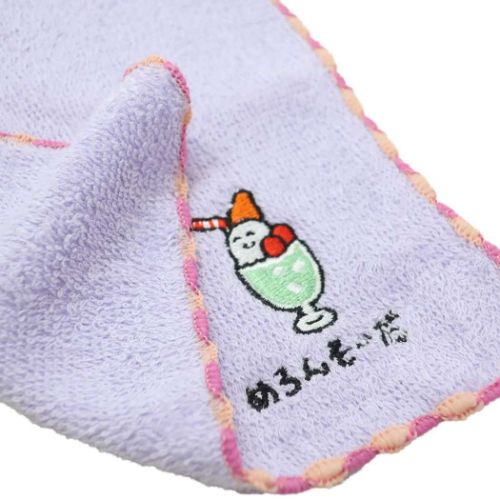 おえかきさん 汗拭きタオル ミニタオル ワンポイント刺繍ハンカチタオル めろんそーださん