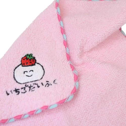 おえかきさん ワンポイント刺繍ハンカチタオル ミニタオル 汗拭きタオル いちごだいふくさん オクタニ