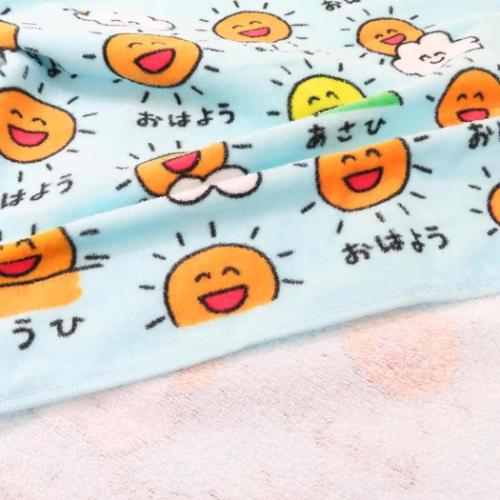 おはようさん専用 おえかきさん グッズ フェイスタオル 面白雑貨 プリントロングタオル