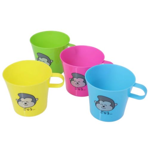カラフルプラマグカップ4個セット プラカップ おえかきさん ごりらさん オクタニ
