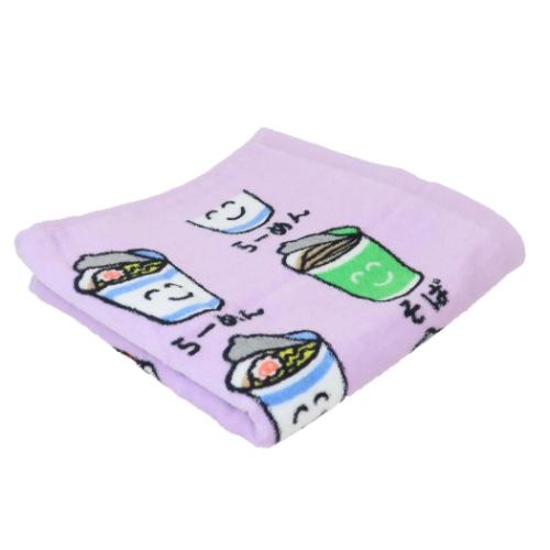 おえかきさん プリントロングタオル フェイスタオル かっぷらーめん