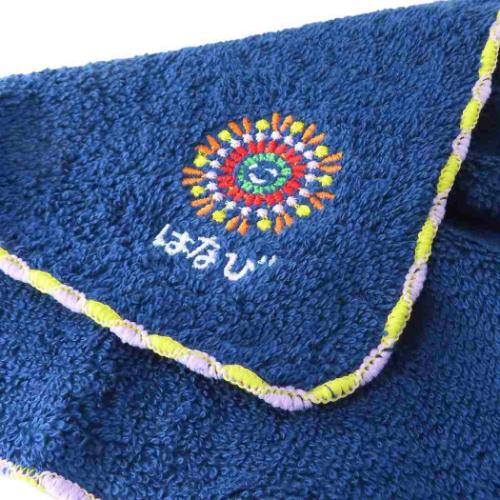 ミニタオル ワンポイント刺繍ハンカチタオル おえかきさん はなびさん オクタニ おもしろ雑貨