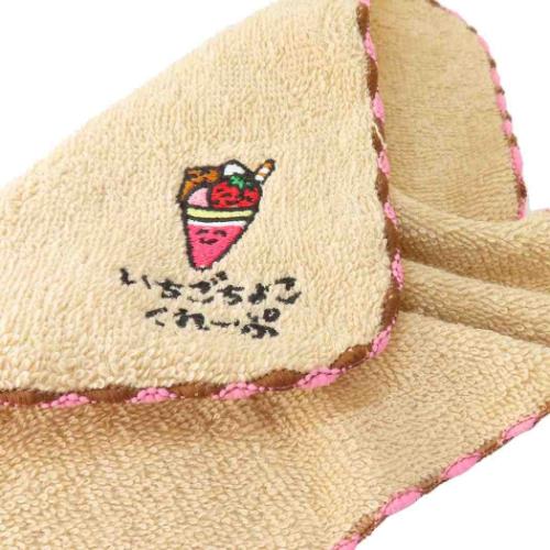 ミニタオル ワンポイント刺繍ハンカチタオル おえかきさん いちごちょこくれーぷさん オクタニ おもしろ雑貨