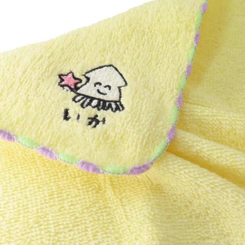ミニタオル ワンポイント刺繍ハンカチタオル おえかきさん いかさん オクタニ おもしろ雑貨