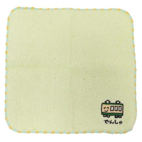 おえかきさん グッズ ミニタオル 汗拭きタオル ワンポイント刺繍ハンカチタオル でんしゃさん