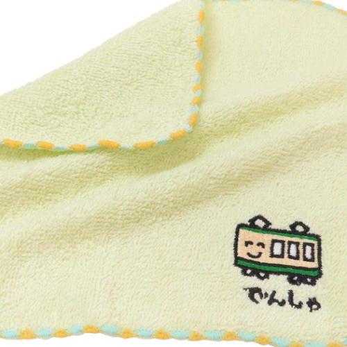 おえかきさん グッズ ミニタオル 汗拭きタオル ワンポイント刺繍ハンカチタオル でんしゃさん