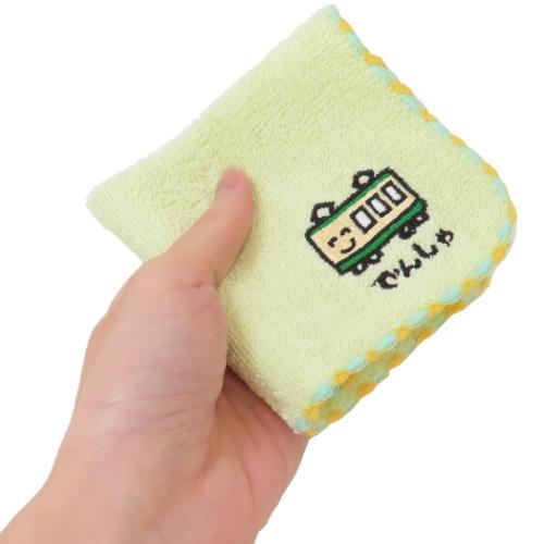 おえかきさん グッズ ミニタオル 汗拭きタオル ワンポイント刺繍ハンカチタオル でんしゃさん