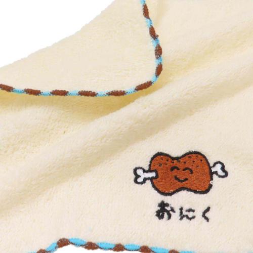 おえかきさん ワンポイント刺繍ハンカチタオル ミニタオル おにくさん 汗拭きタオル