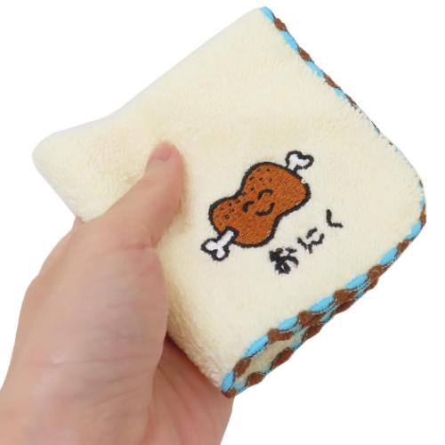 おえかきさん ワンポイント刺繍ハンカチタオル ミニタオル おにくさん 汗拭きタオル