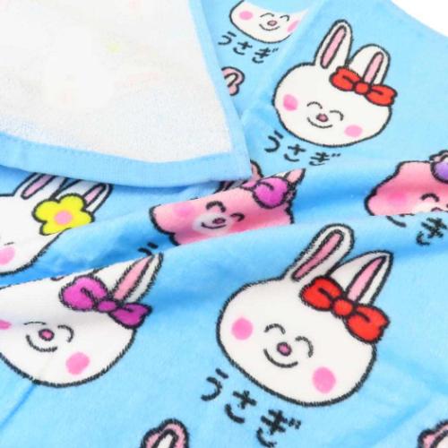 うさぎデザイン フェイスタオル 水色 うさぎデザイン フェイスタオル 水色 うさぎデザイン フェイスタオル
