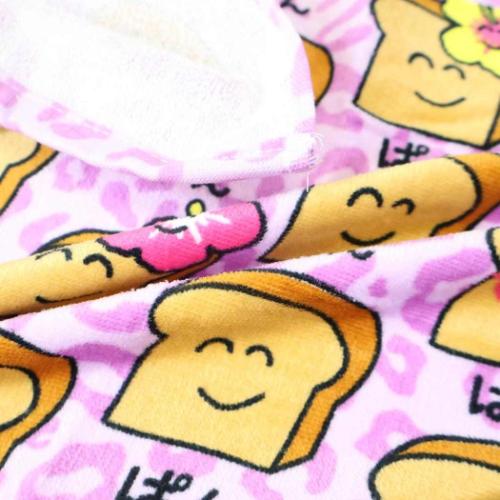フェイスタオル プリントロングタオル おえかきさん ひやけぱんさんパープル オクタニ おもしろタオル