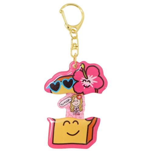 キーリング びっくりキーホルダー おえかきさん ひやけぱんさん オクタニ アクキー アクリルキーホルダー