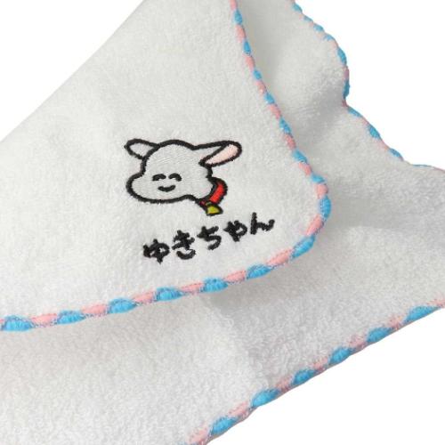 アルプスの少女ハイジxおえかきさん グッズ ミニタオル キャラクター MINI TOWEL ワンポイント刺繍ハンカチタオル ゆきちゃんさん