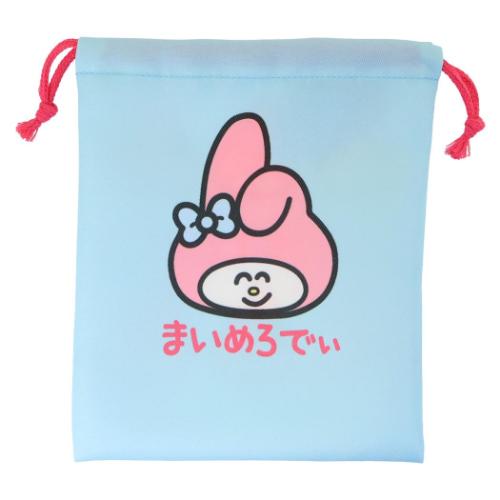 マイメロディ キンチャク マチ無し 巾着袋 まいめろでぃ ブルー