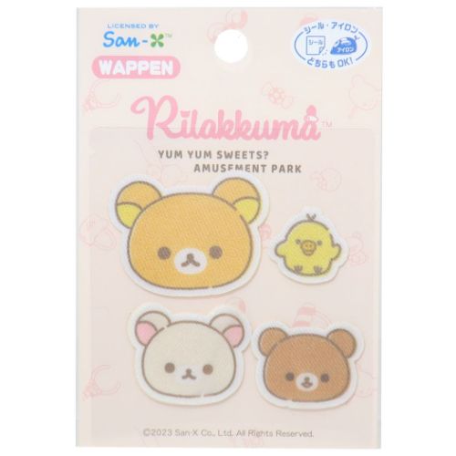 ミニアイロンパッチシール4枚セット ワッペン リラックマ サンエックス パイオニア 手芸用品 キャラクター