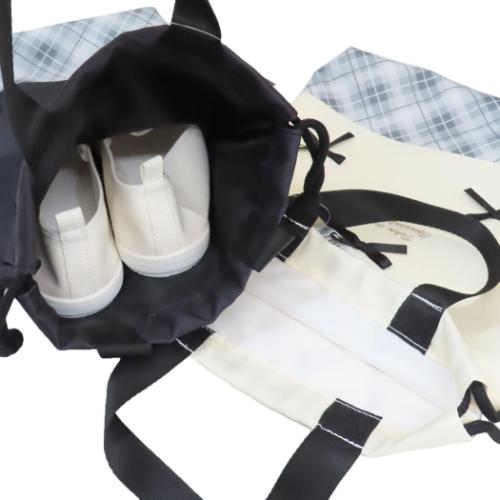 シューズバッグ 運動靴かばん リボン マイパステルメモリー クーリア 新学期準備雑貨